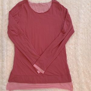 Two-tone pink long-sleeve top